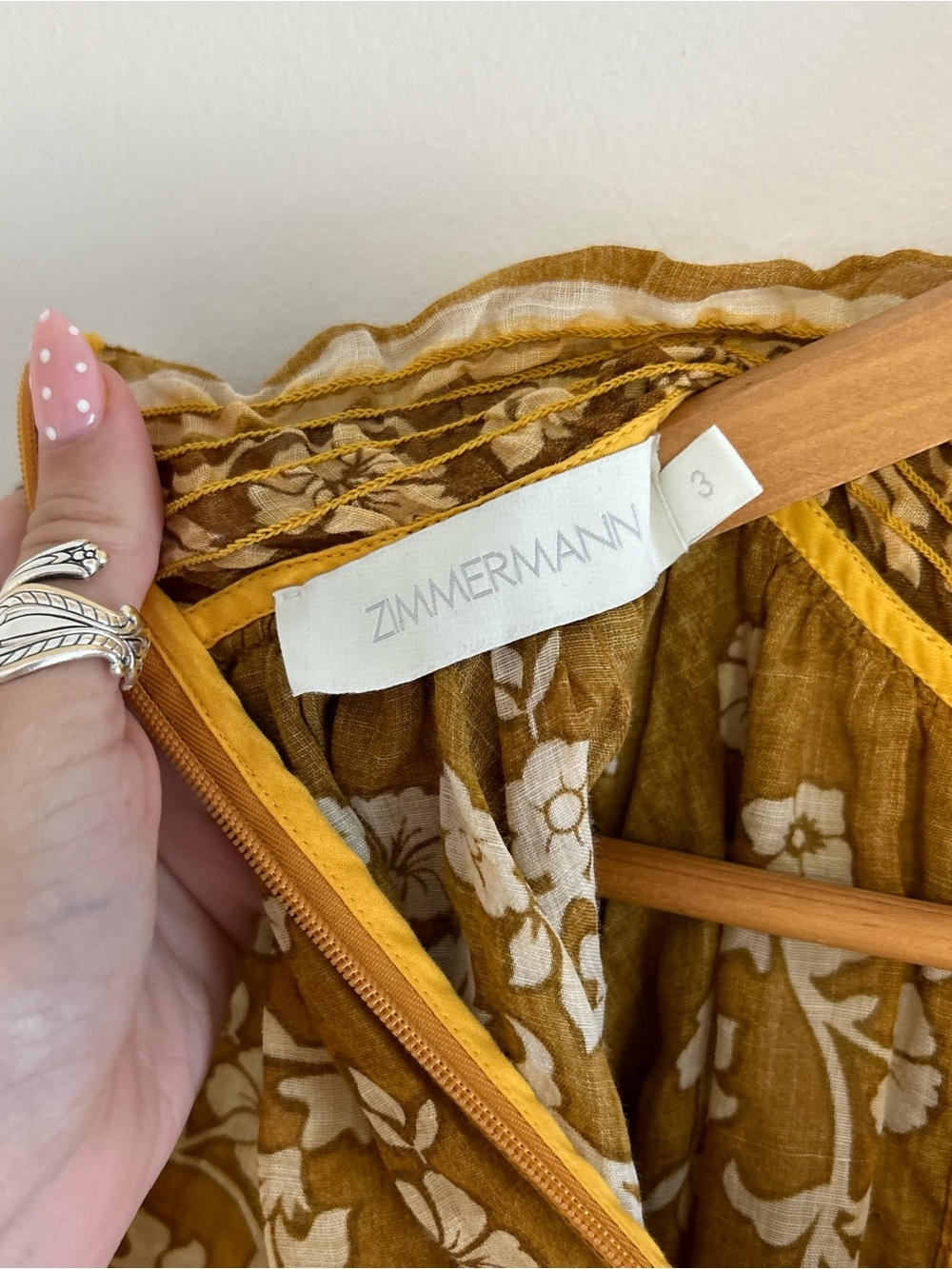 ZIMMERMANN Raie Floral Ramie blouse mustard - Picture 11 of 15